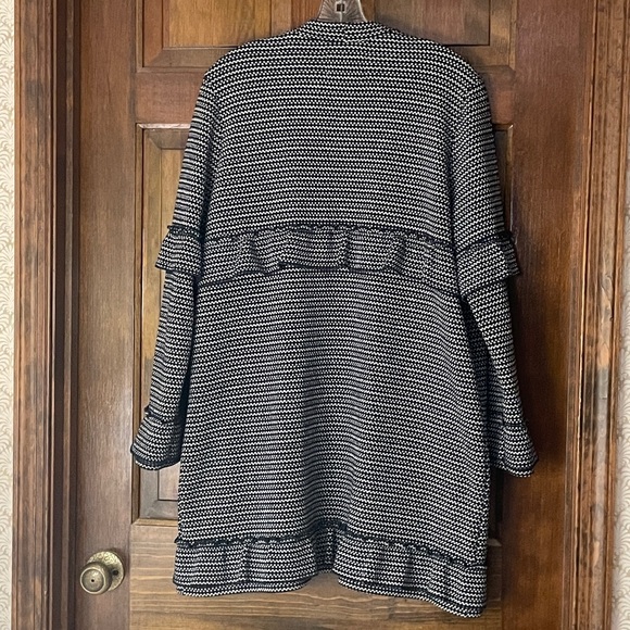 Jack by BB Dakota cardigan, black and white stretch, L, excellent condition - Picture 7 of 15